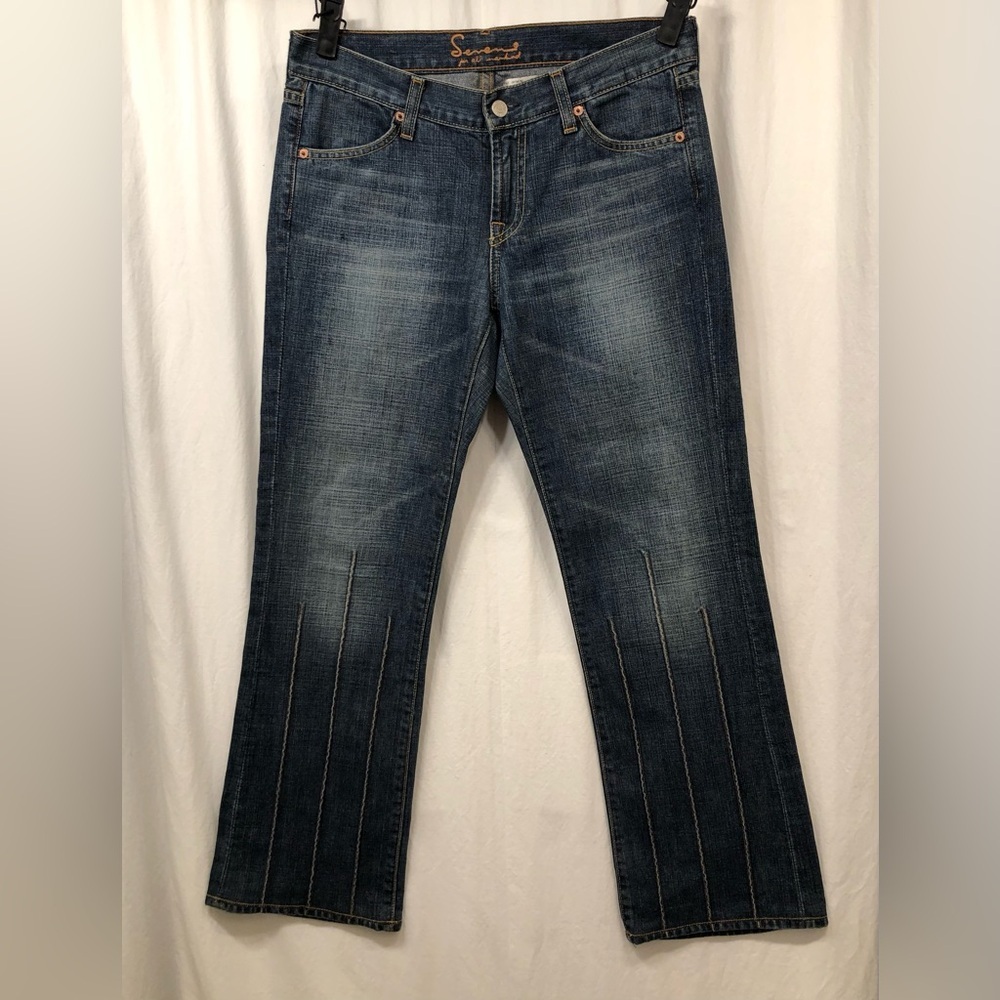 Vintage Rare Seven for all Mankind Seamed Front Leg Retro Y2K Bootcut Jeans 29